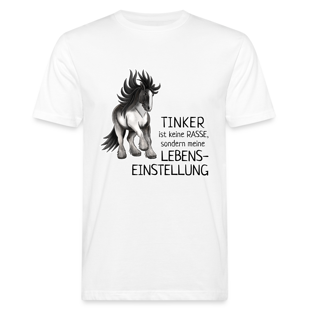 "Lebenseinstellung Tinker" Illustrations-Stil - Männer Bio-T-Shirt - weiß