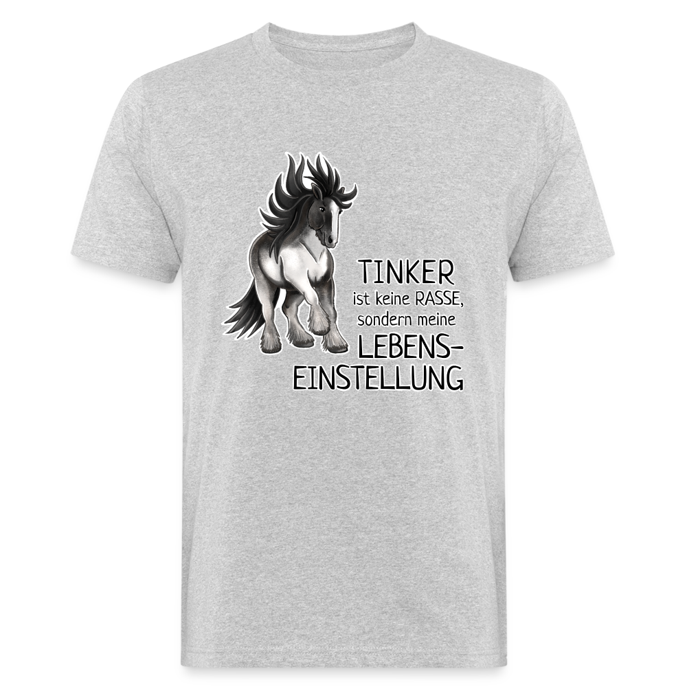 "Lebenseinstellung Tinker" Illustrations-Stil - Männer Bio-T-Shirt - Grau meliert