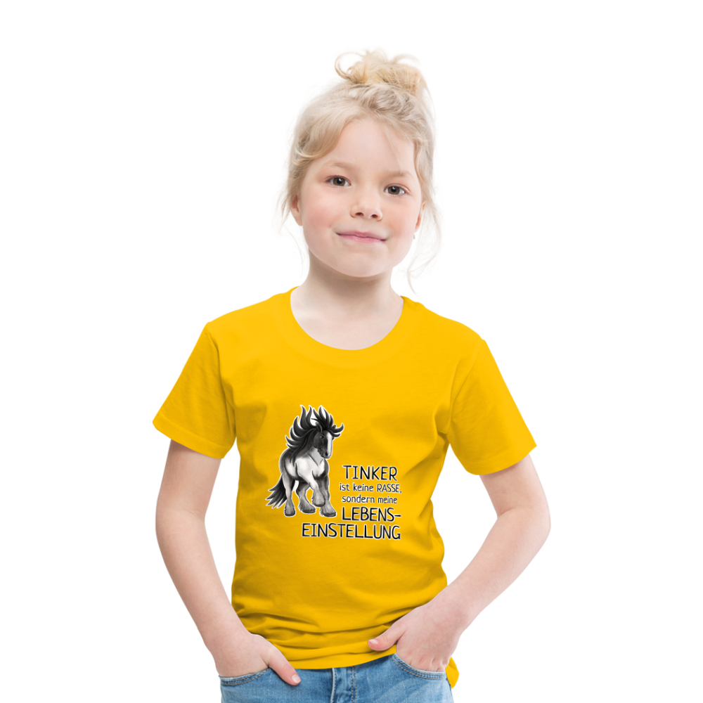 "Lebenseinstellung Tinker" Illustrations-Stil - Kinder T-Shirt - Sonnengelb