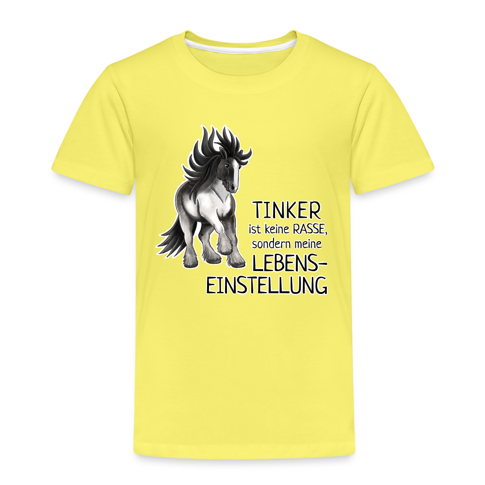 "Lebenseinstellung Tinker" Illustrations-Stil - Kinder T-Shirt - Gelb