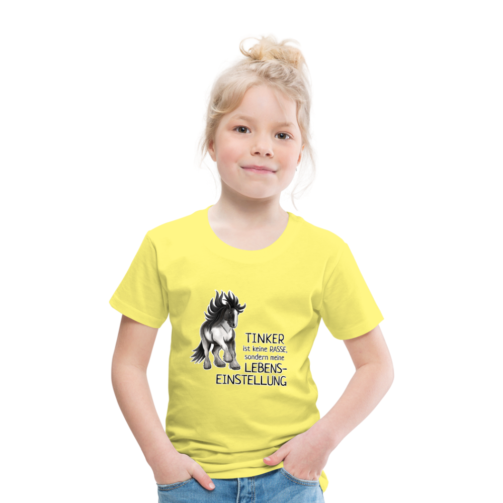 "Lebenseinstellung Tinker" Illustrations-Stil - Kinder T-Shirt - Gelb