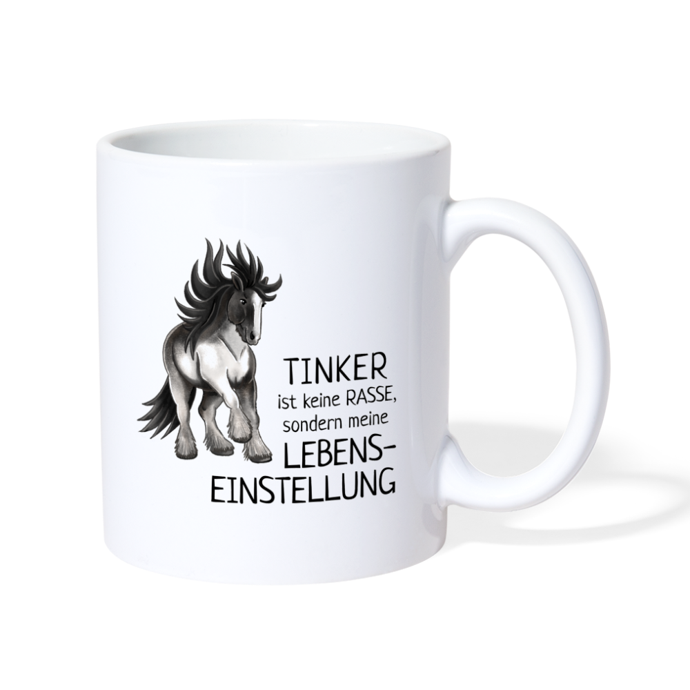 "Lebenseinstellung Tinker" Illustrations-Stil - Tasse weiß - weiß