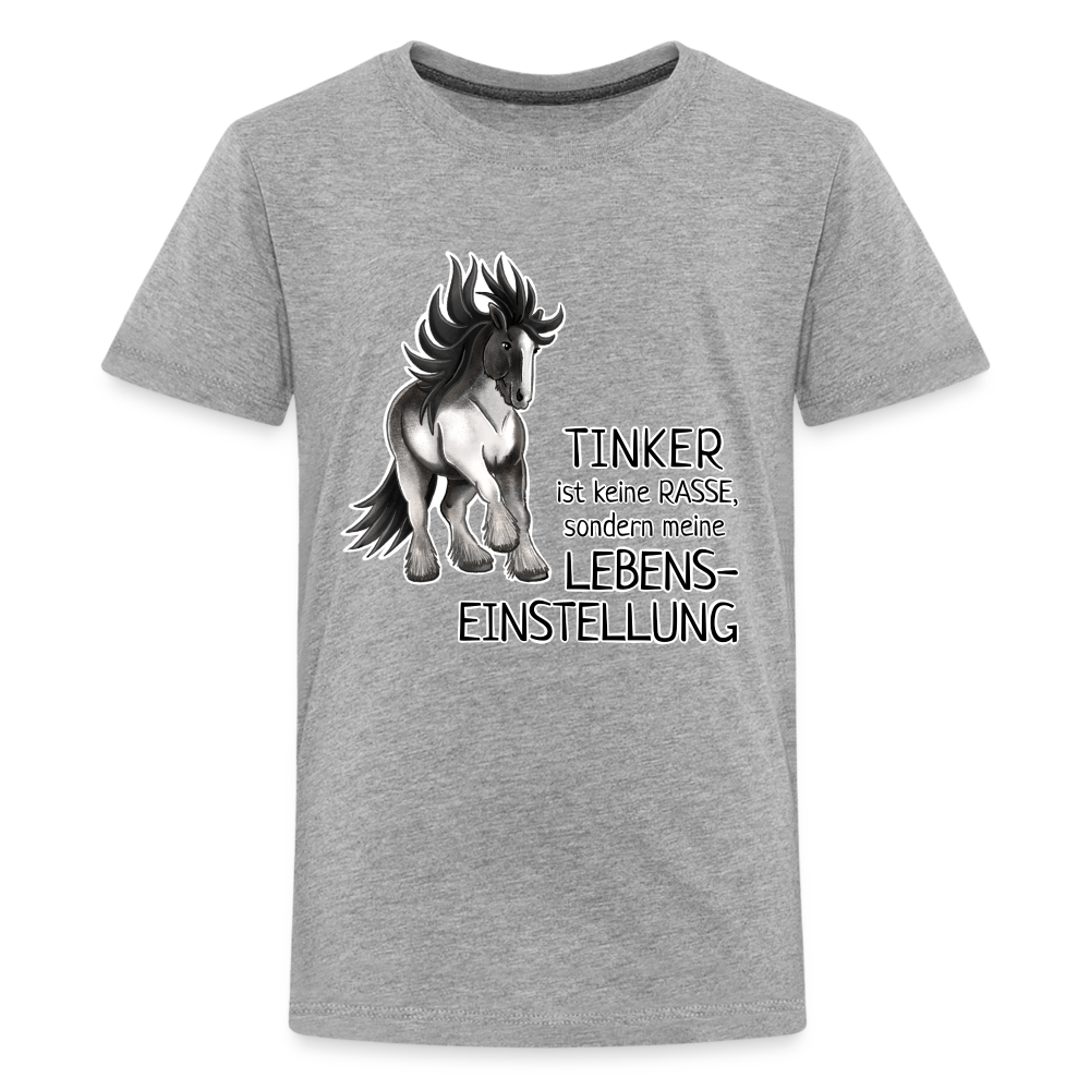 "Lebenseinstellung Tinker" Illustrations-Stil - Teenager T-Shirt - Grau meliert