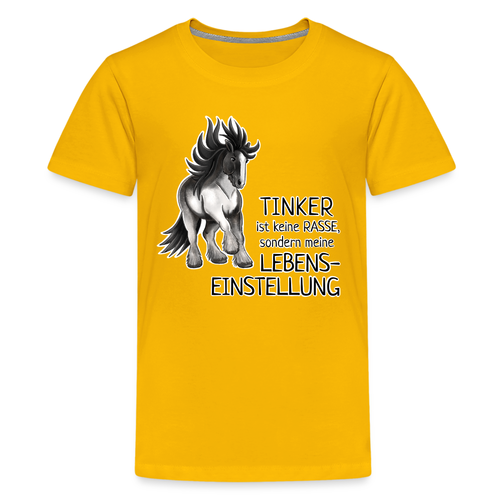 "Lebenseinstellung Tinker" Illustrations-Stil - Teenager T-Shirt - Sonnengelb