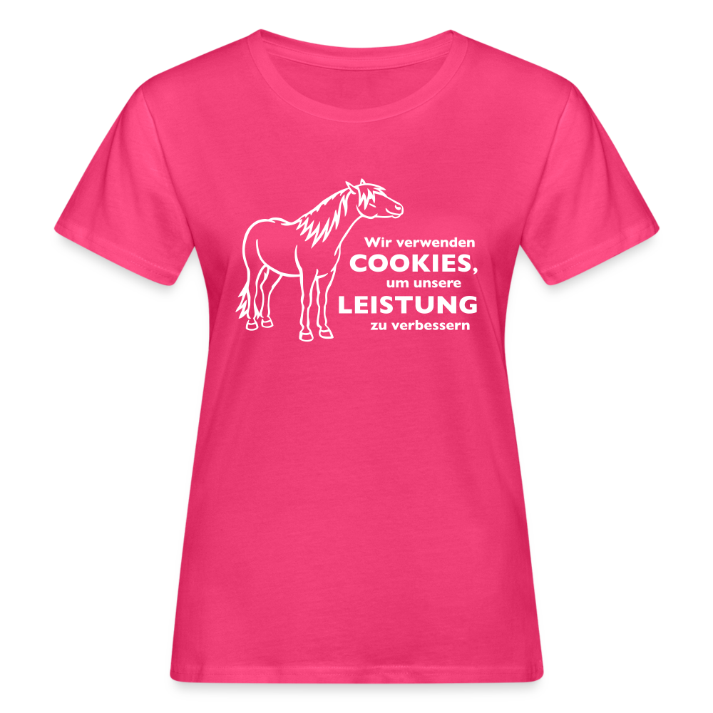 "Cookieverwendung" Grafik-Stil - Frauen Bio-T-Shirt - Neon Pink