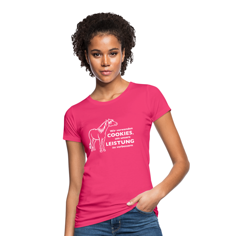 "Cookieverwendung" Grafik-Stil - Frauen Bio-T-Shirt - Neon Pink