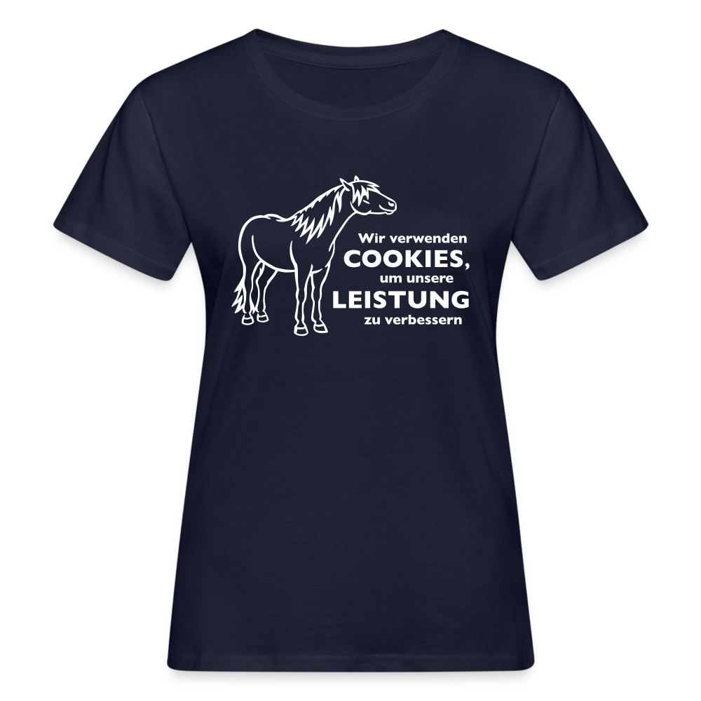 "Cookieverwendung" Grafik-Stil - Frauen Bio-T-Shirt - Navy