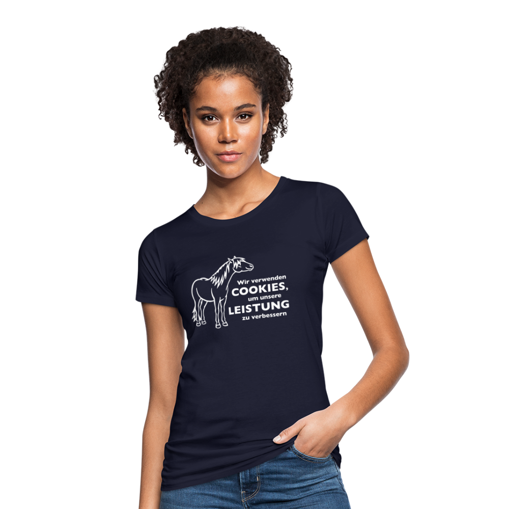 "Cookieverwendung" Grafik-Stil - Frauen Bio-T-Shirt - Navy