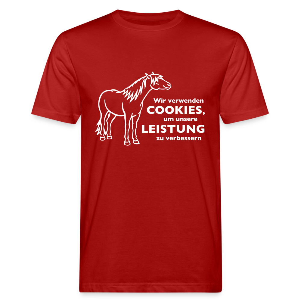 "Cookieverwendung" Grafik-Stil - Männer Bio-T-Shirt - Dunkelrot