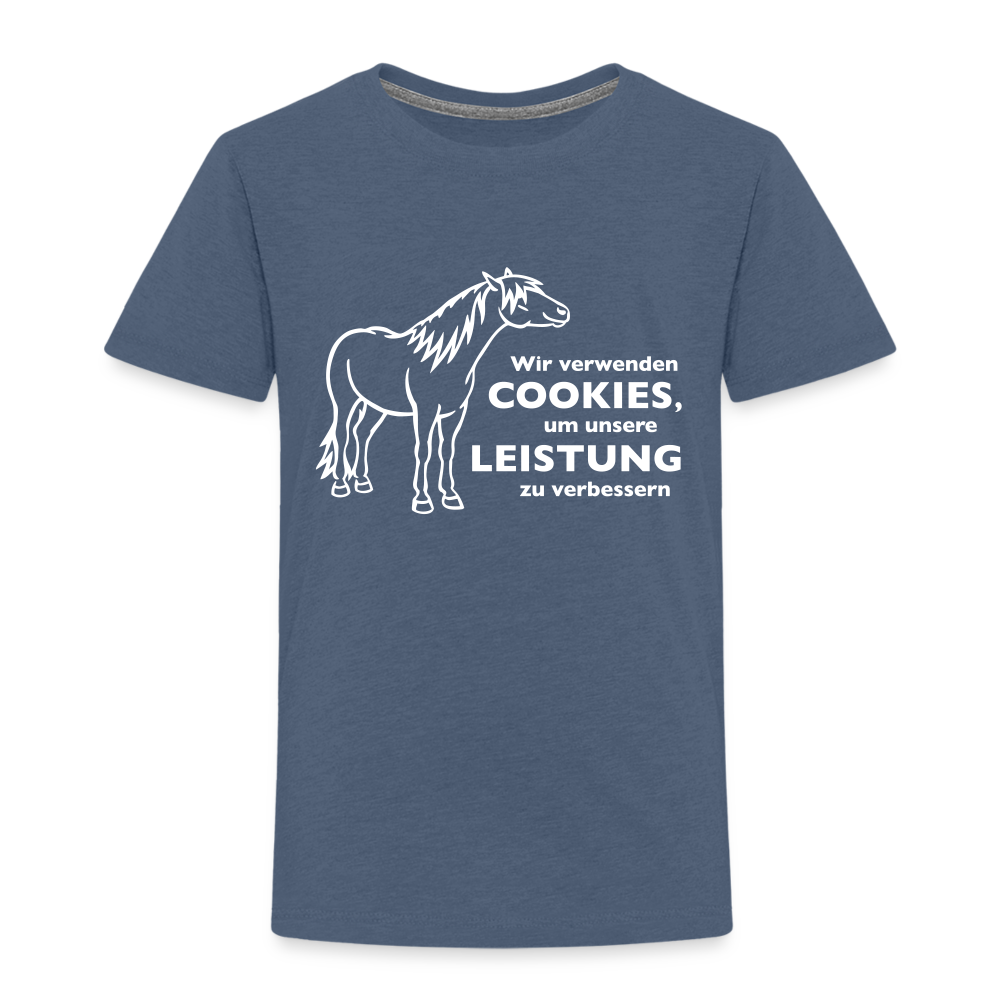"Cookieverwendung" Grafik-Stil - Kinder T-Shirt - Blau meliert