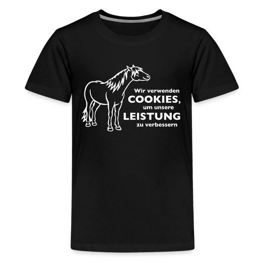 "Cookieverwendung" Grafik-Stil - Teenager T-Shirt - Schwarz