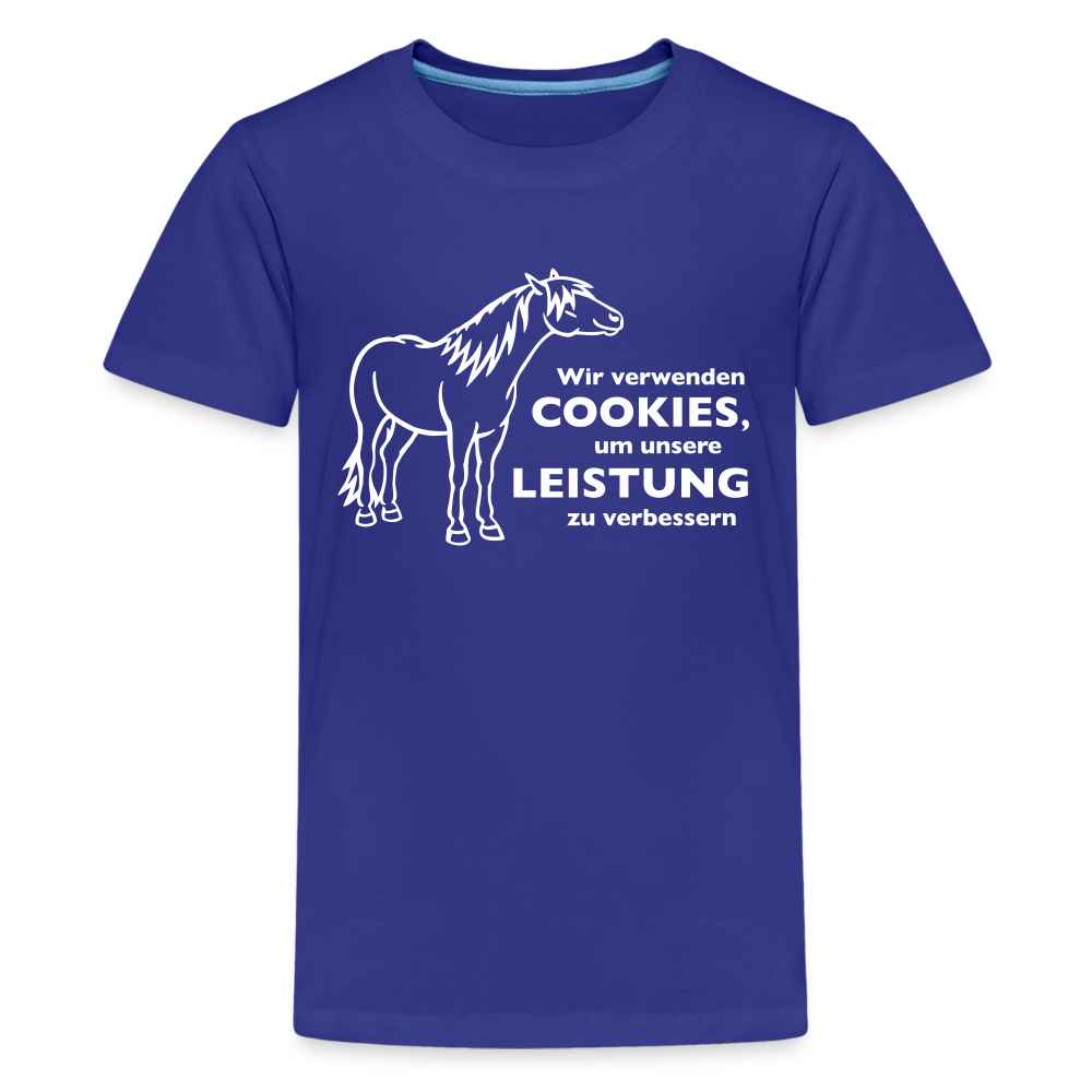 "Cookieverwendung" Grafik-Stil - Teenager T-Shirt - Königsblau