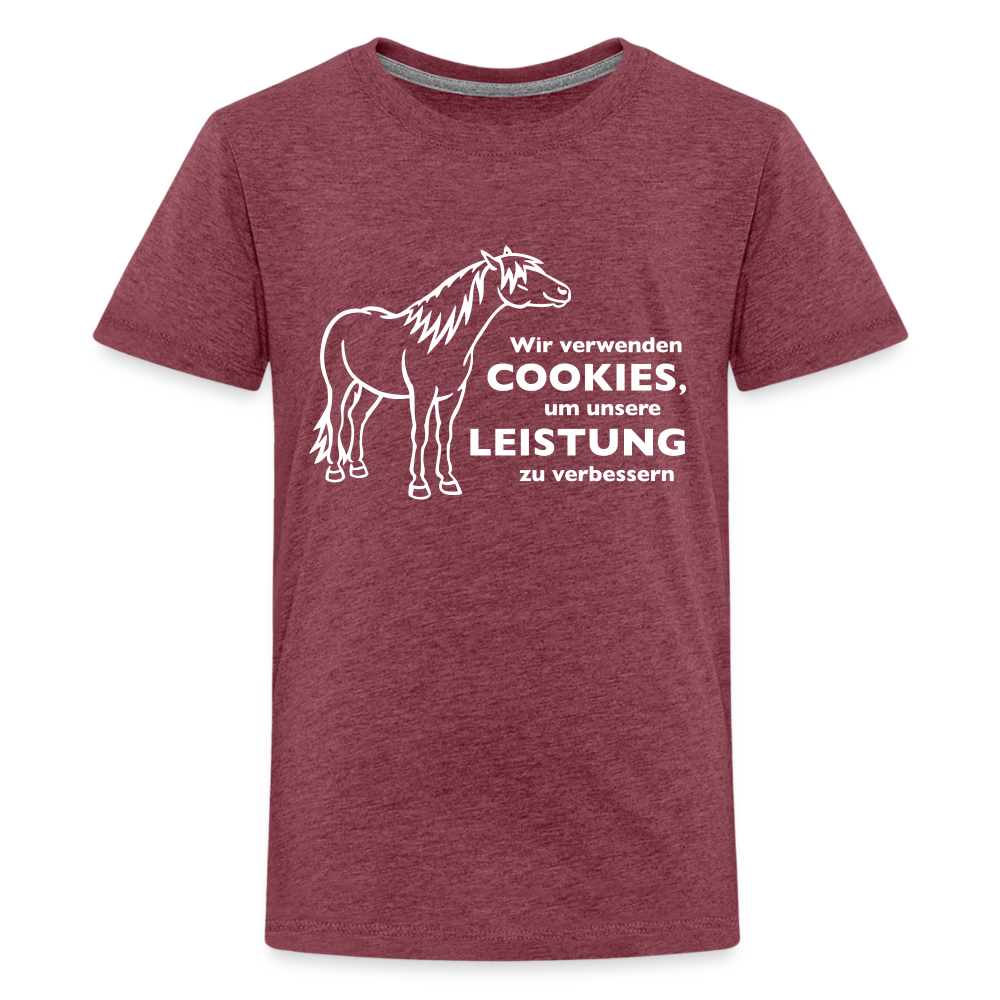 "Cookieverwendung" Grafik-Stil - Teenager T-Shirt - Bordeauxrot meliert