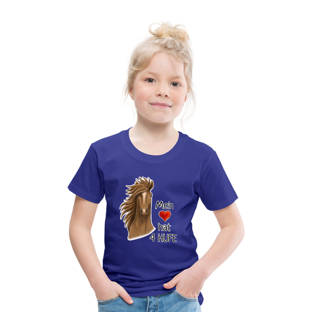 "Mein Herz hat 4 Hufe" Illustrations-Stil - Kinder T-Shirt - Königsblau