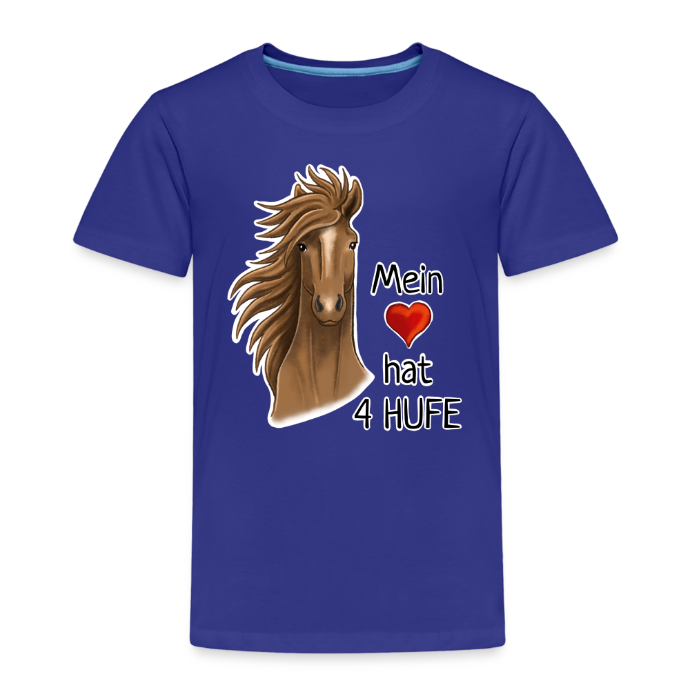 "Mein Herz hat 4 Hufe" Illustrations-Stil - Kinder T-Shirt - Königsblau