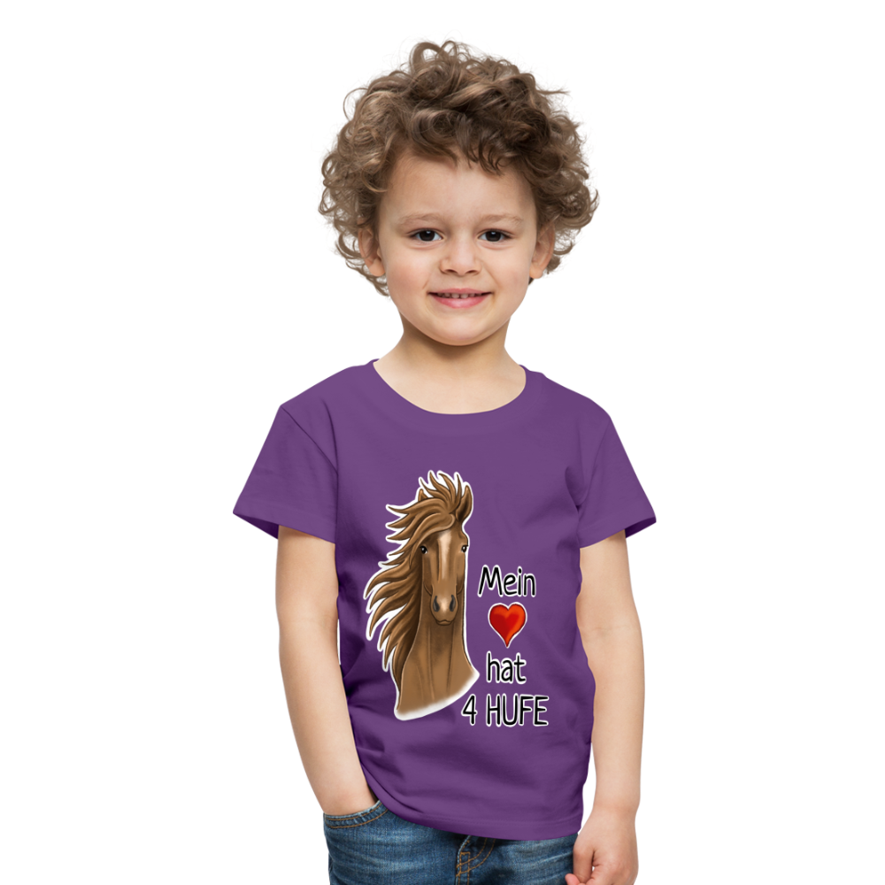 "Mein Herz hat 4 Hufe" Illustrations-Stil - Kinder T-Shirt - Lila