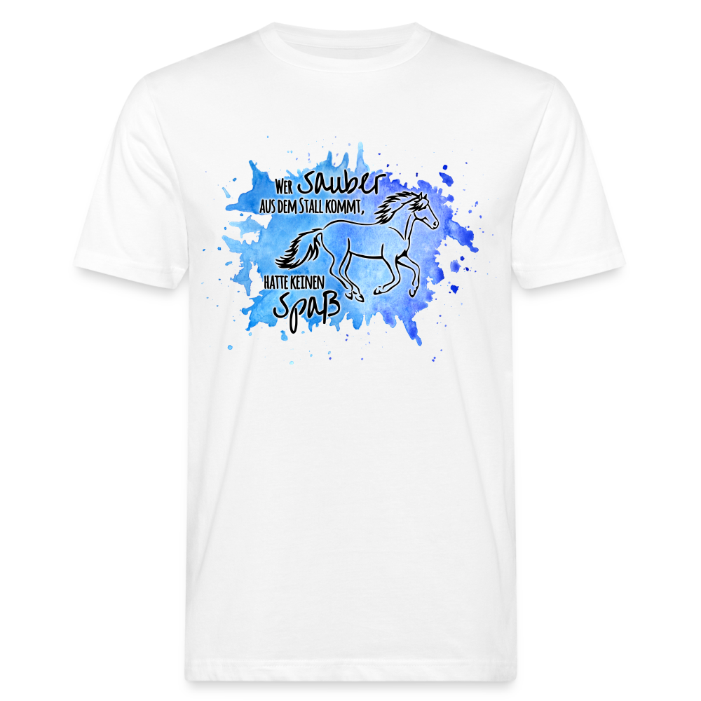 "Dreckspatz" Aquarell-Stil - Männer Bio-T-Shirt - weiß