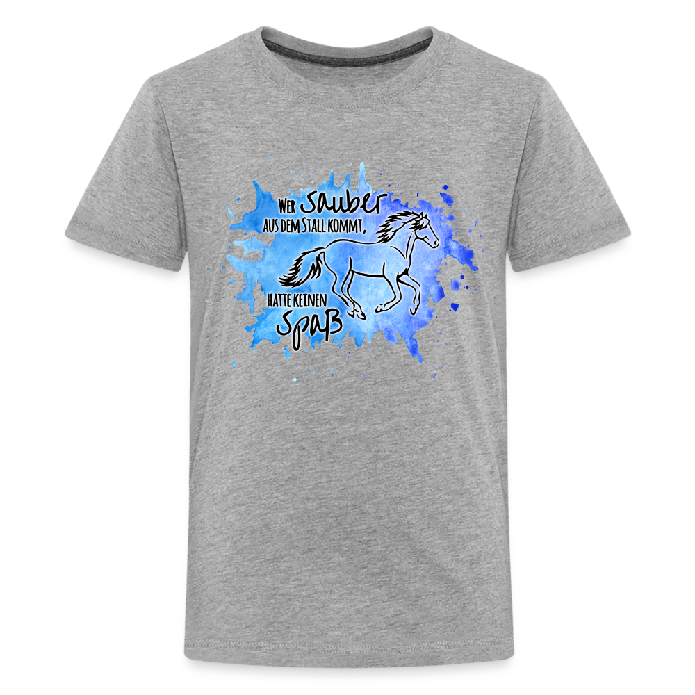 "Dreckspatz" Aquarell-Stil - Teenager T-Shirt - Grau meliert