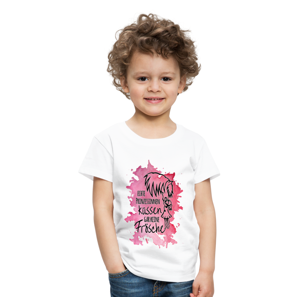 "Prinzessinnen-Kuss" Aquarell-Stil - Kinder T-Shirt - weiß