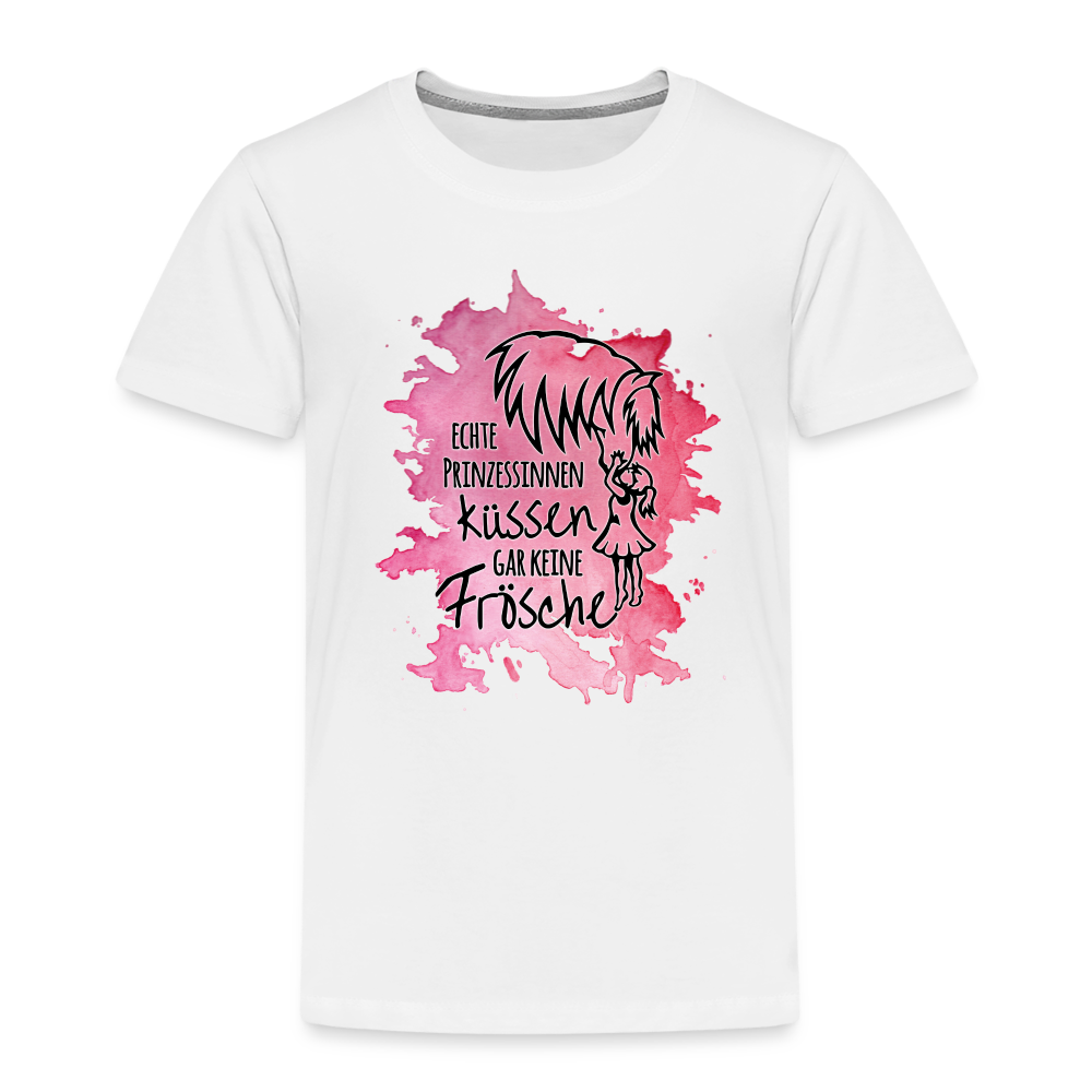 "Prinzessinnen-Kuss" Aquarell-Stil - Kinder T-Shirt - weiß