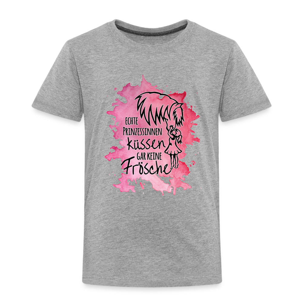 "Prinzessinnen-Kuss" Aquarell-Stil - Kinder T-Shirt - Grau meliert