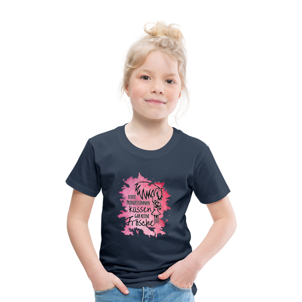 "Prinzessinnen-Kuss" Aquarell-Stil - Kinder T-Shirt - Navy