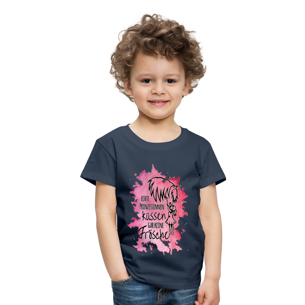 "Prinzessinnen-Kuss" Aquarell-Stil - Kinder T-Shirt - Navy