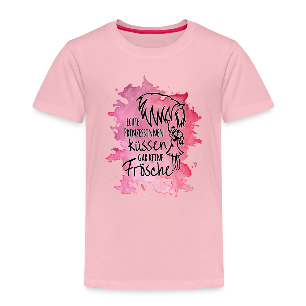"Prinzessinnen-Kuss" Aquarell-Stil - Kinder T-Shirt - Hellrosa