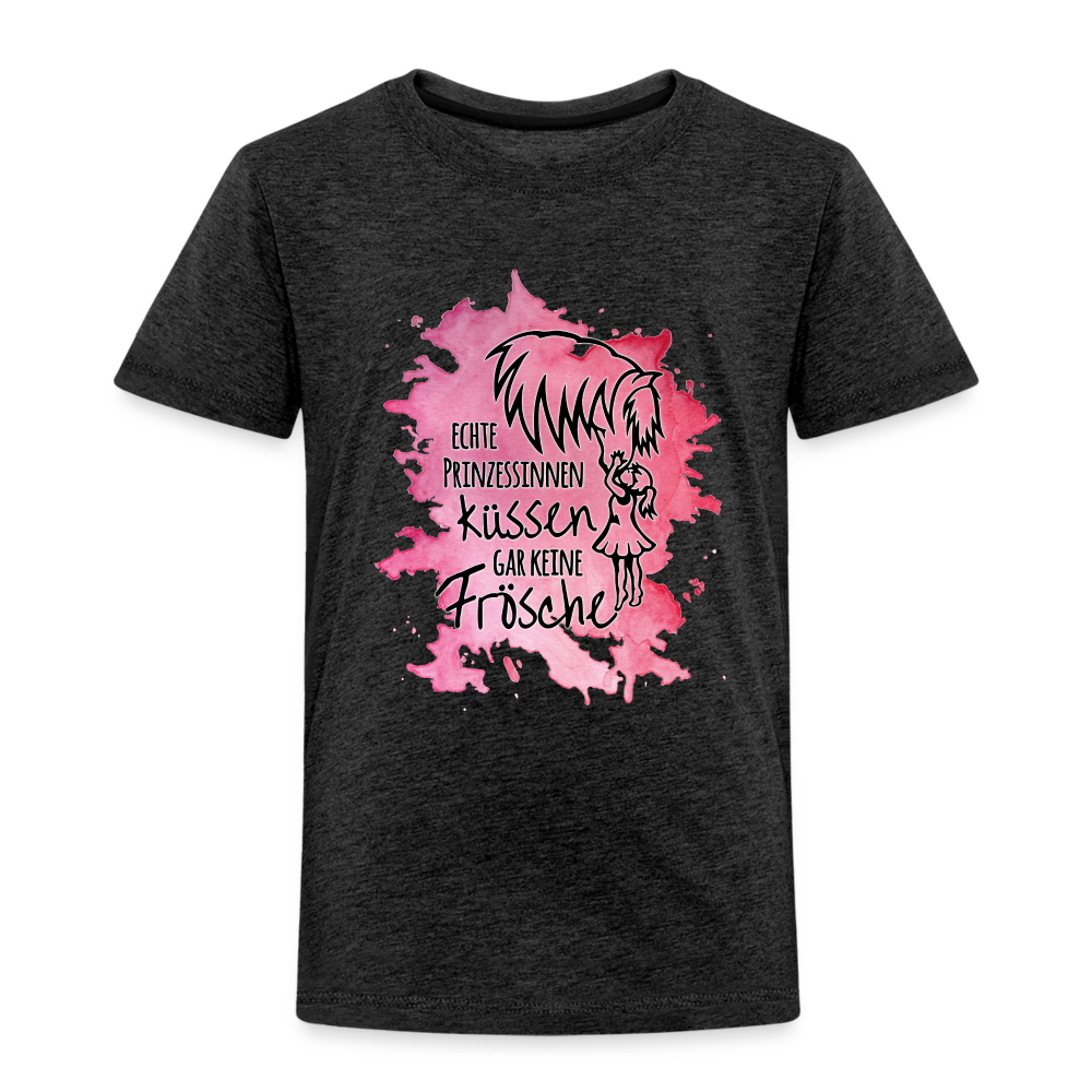 "Prinzessinnen-Kuss" Aquarell-Stil - Kinder T-Shirt - Anthrazit