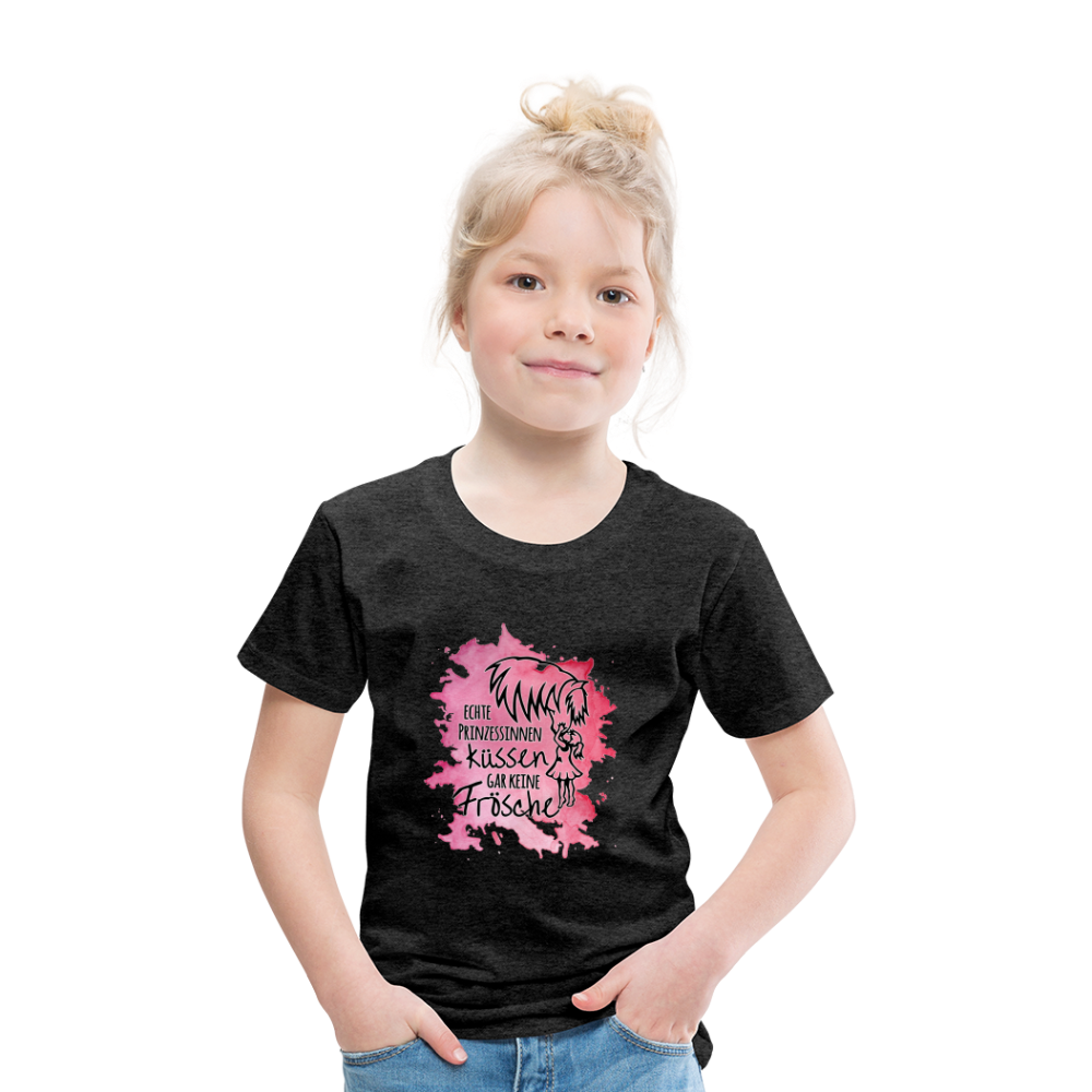 "Prinzessinnen-Kuss" Aquarell-Stil - Kinder T-Shirt - Anthrazit