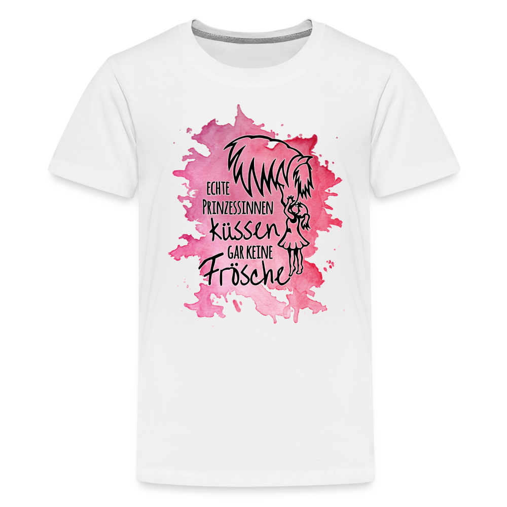 "Prinzessinnen-Kuss" Aquarell-Stil - Teenager T-Shirt - weiß