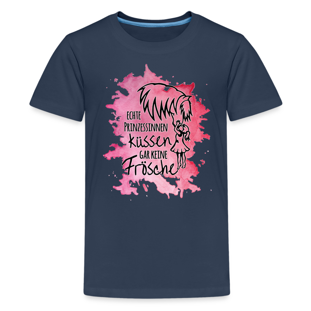"Prinzessinnen-Kuss" Aquarell-Stil - Teenager T-Shirt - Navy