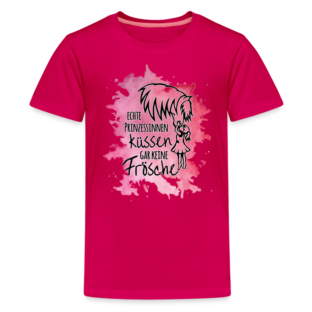 "Prinzessinnen-Kuss" Aquarell-Stil - Teenager T-Shirt - dunkles Pink
