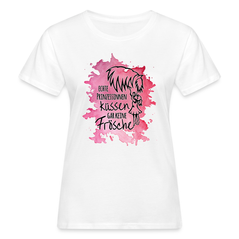 "Prinzessinnen-Kuss" Aquarell-Stil - Frauen Bio-T-Shirt - weiß