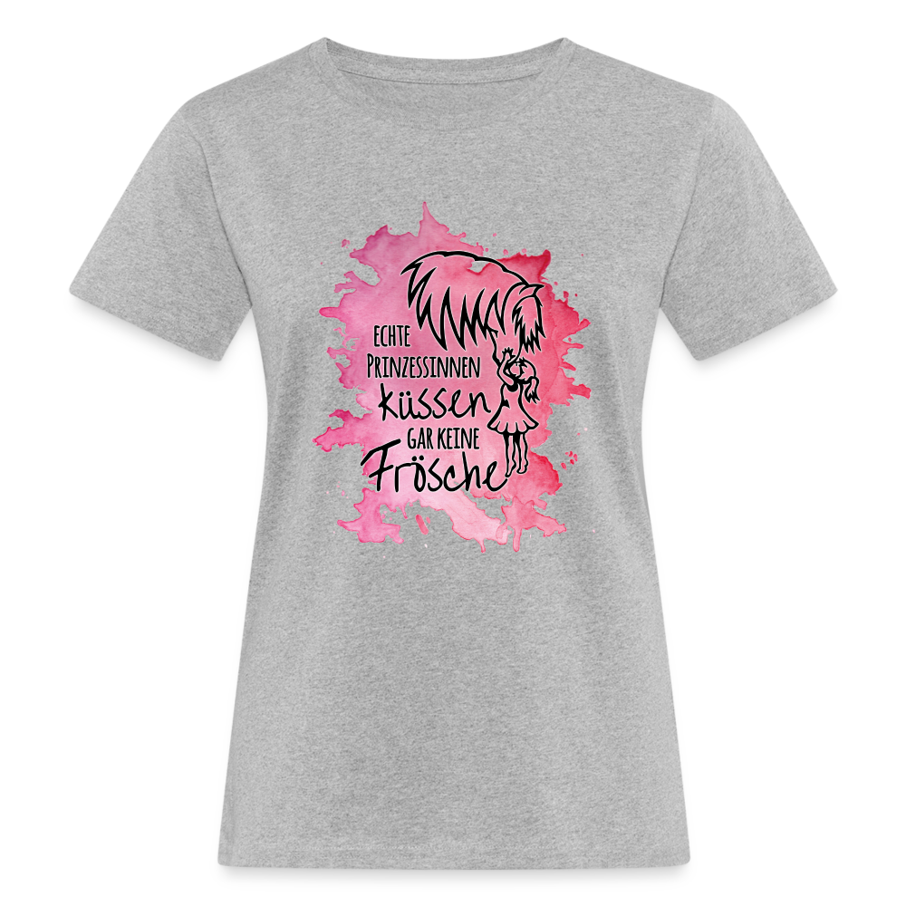 "Prinzessinnen-Kuss" Aquarell-Stil - Frauen Bio-T-Shirt - Grau meliert