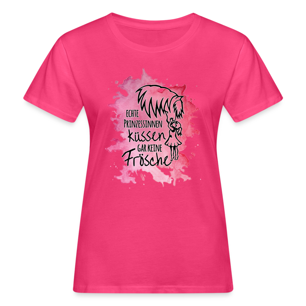 "Prinzessinnen-Kuss" Aquarell-Stil - Frauen Bio-T-Shirt - Neon Pink