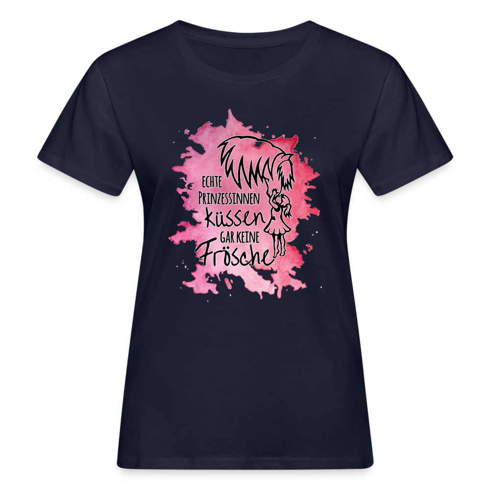"Prinzessinnen-Kuss" Aquarell-Stil - Frauen Bio-T-Shirt - Navy
