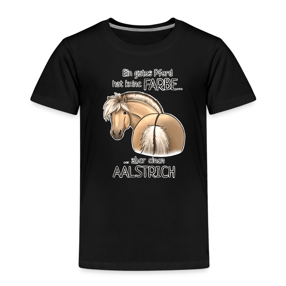 "Aalstrich" Illustrations-Stil - Kinder T-Shirt - Schwarz