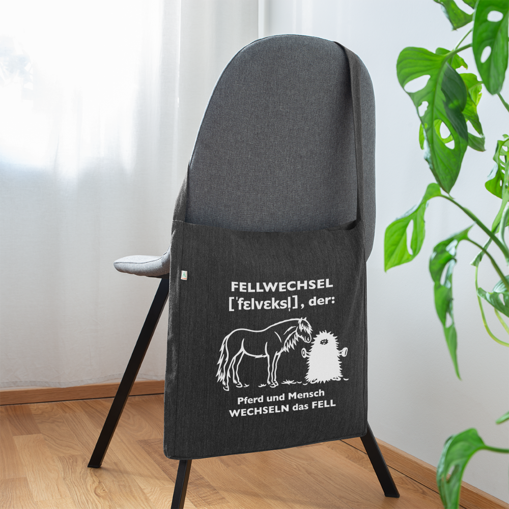 „Definition Fellwechsel“ Grafik-Stil - Schultertasche - Schwarz meliert