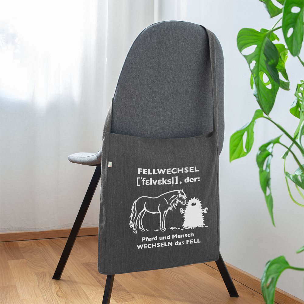 „Definition Fellwechsel“ Grafik-Stil - Schultertasche - Dunkelgrau meliert