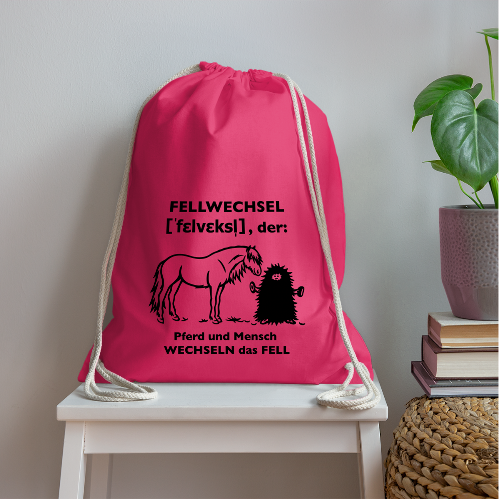 „Definition Fellwechsel“ Grafik-Stil - Stallbeutel - Fuchsia