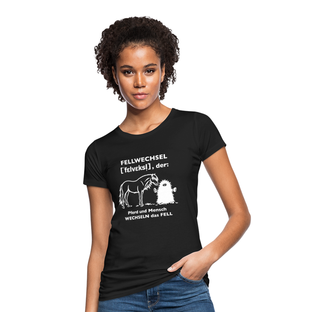 „Definition Fellwechsel“ Grafik-Stil - Frauen Bio-T-Shirt - Schwarz