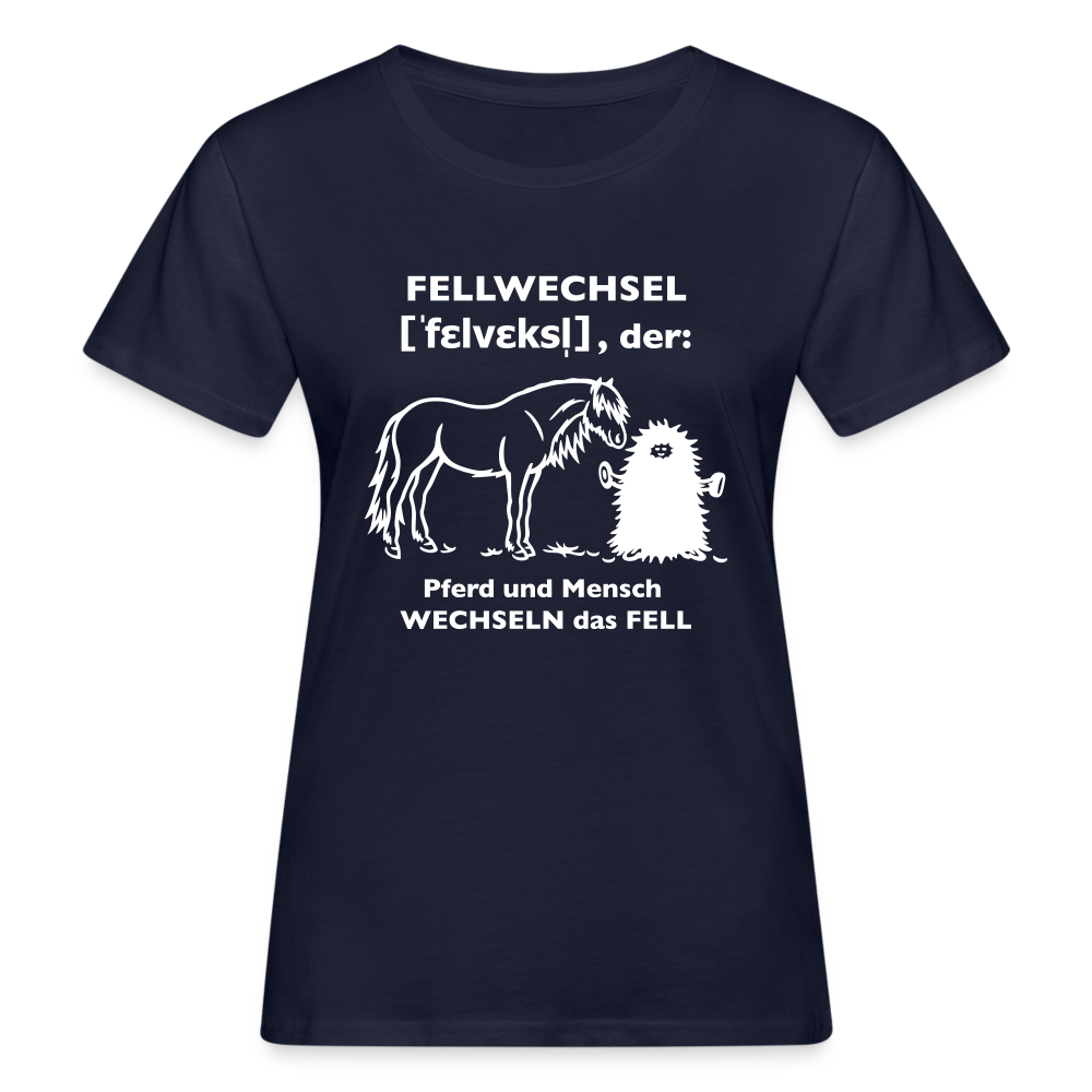 „Definition Fellwechsel“ Grafik-Stil - Frauen Bio-T-Shirt - Navy
