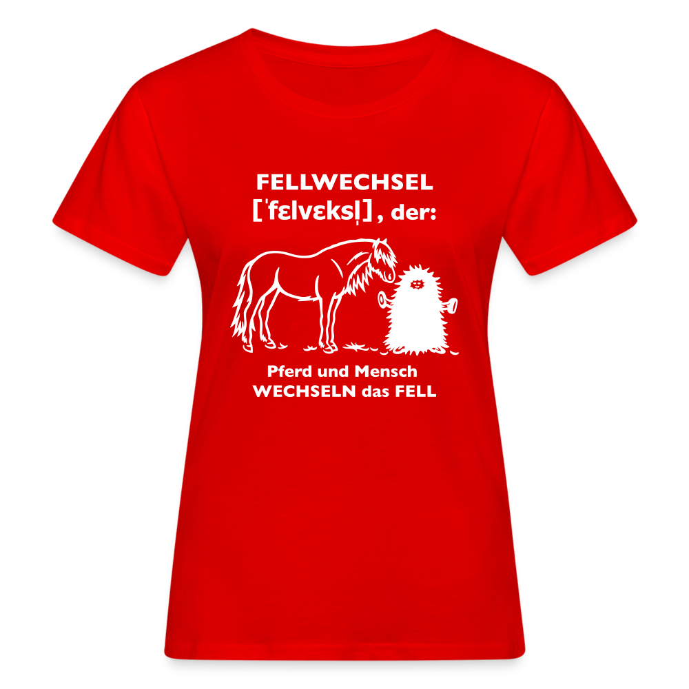 „Definition Fellwechsel“ Grafik-Stil - Frauen Bio-T-Shirt - Rot
