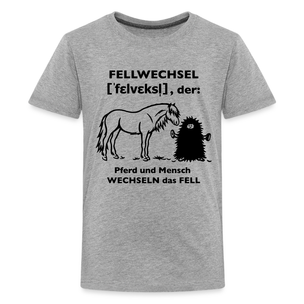 „Definition Fellwechsel“ Grafik-Stil - Teenager T-Shirt - Grau meliert