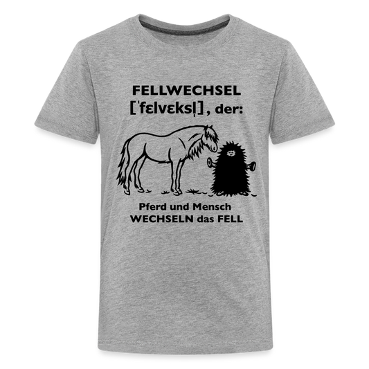 „Definition Fellwechsel“ Grafik-Stil - Teenager T-Shirt - Grau meliert