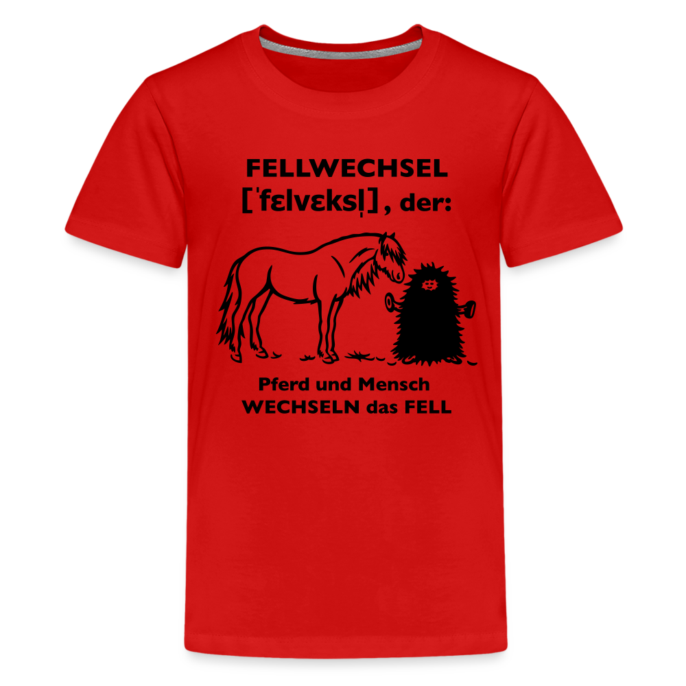 „Definition Fellwechsel“ Grafik-Stil - Teenager T-Shirt - Rot