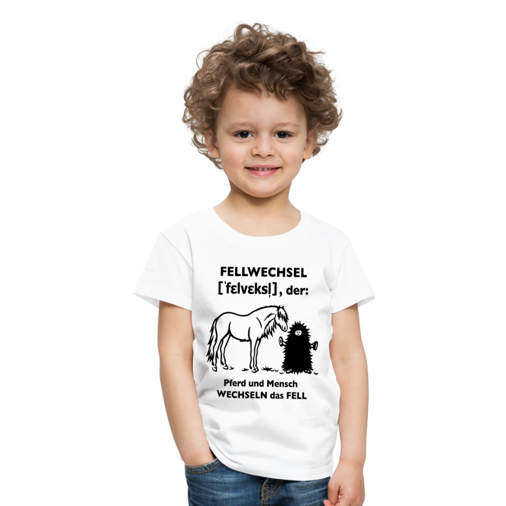 „Definition Fellwechsel“ Grafik-Stil - Kinder T-Shirt - weiß
