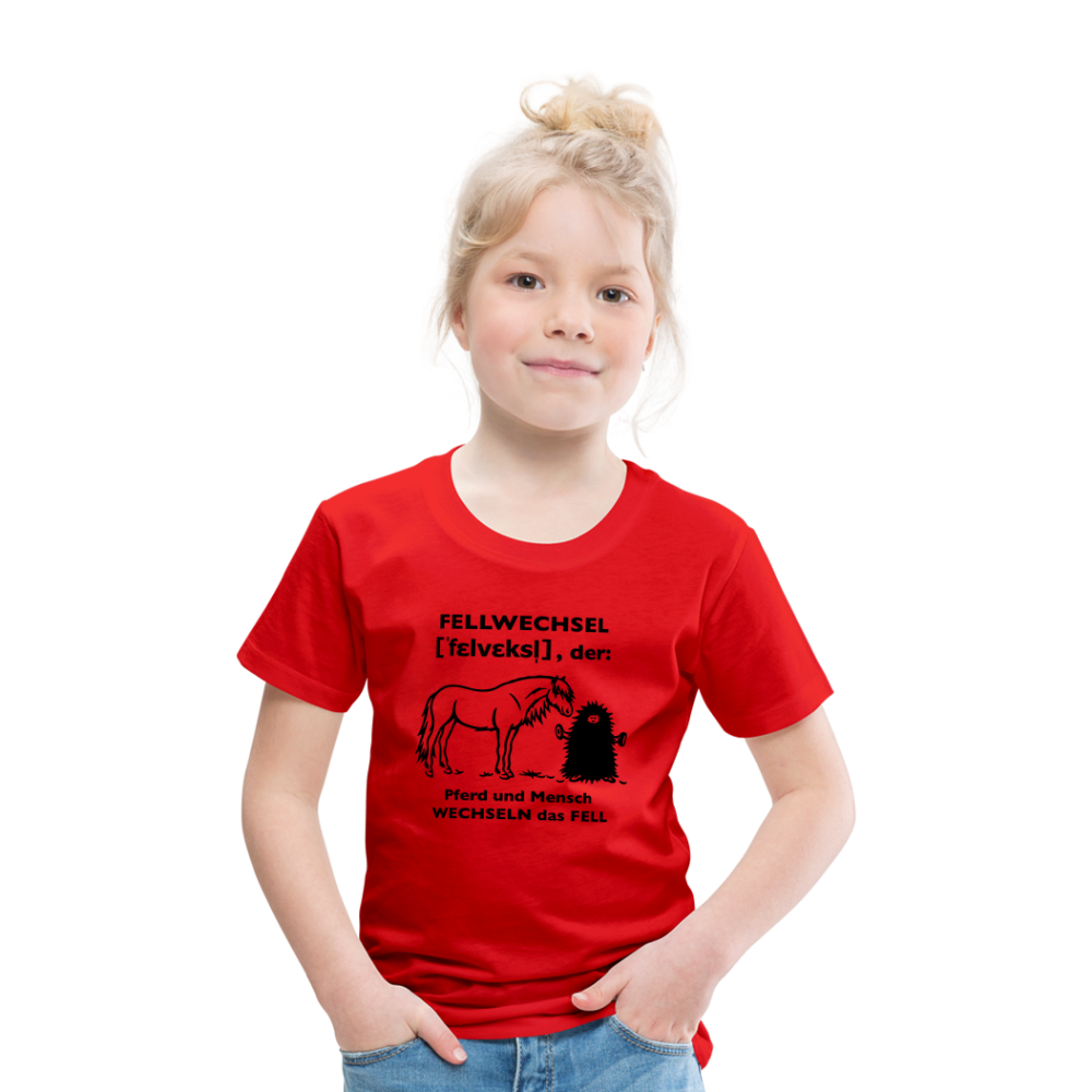 „Definition Fellwechsel“ Grafik-Stil - Kinder T-Shirt - Rot