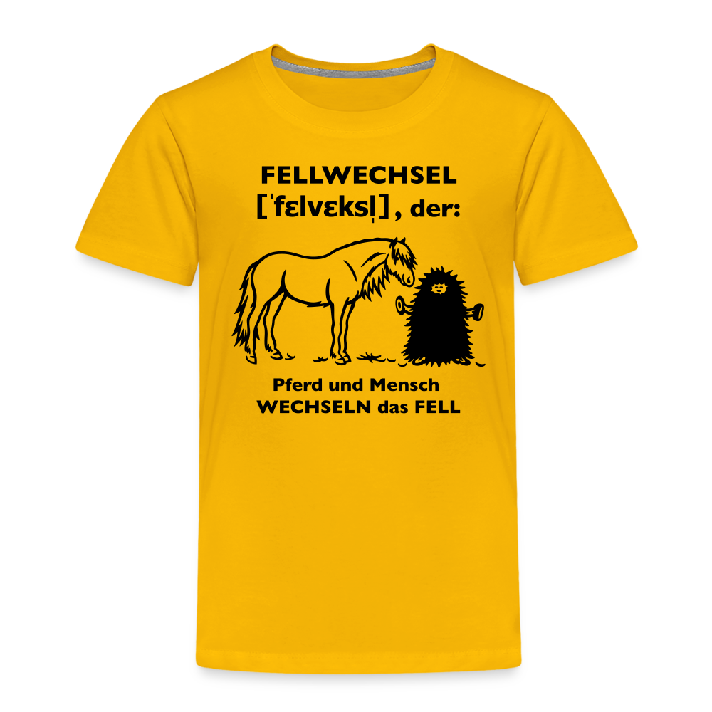 „Definition Fellwechsel“ Grafik-Stil - Kinder T-Shirt - Sonnengelb